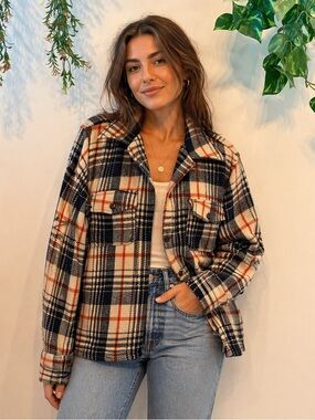 Vintage 70's J.P. HAMMELL & SONS Caribou Plaid Wool Retro Lumberjack Shacket